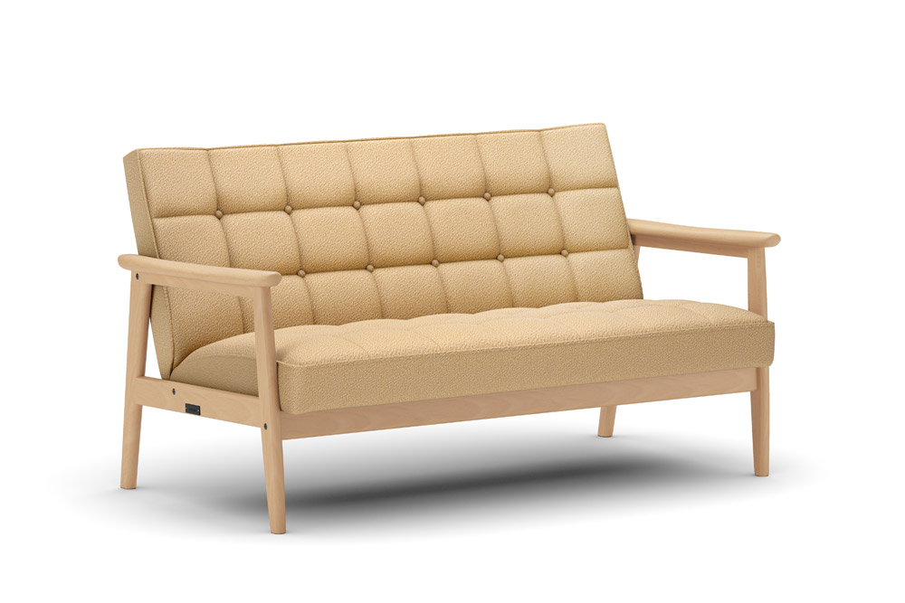 カリモク60 Kチェア 2シーター 岡山産セルビッチデニムリメイク